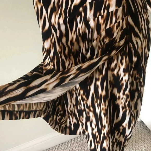 Dana Buchman brown tiger striped mod dress size 6 - Picture 4 of 15